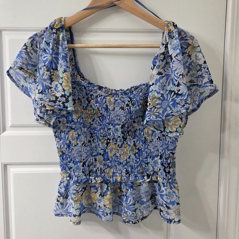 ASTR the Label Floral Peplum Top, size S